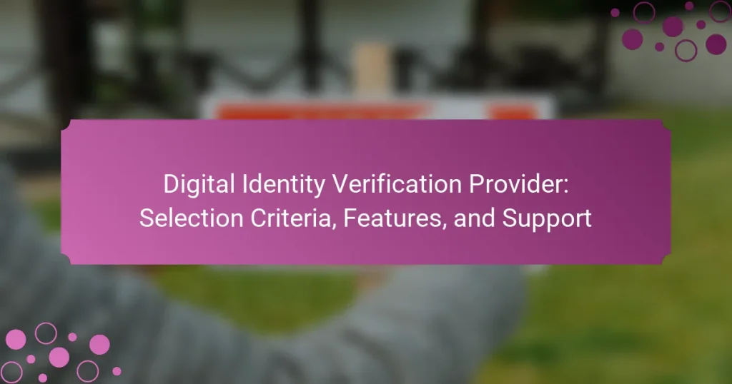 Digital Identity Verification Provider: Selection Criteria, Features, and Support