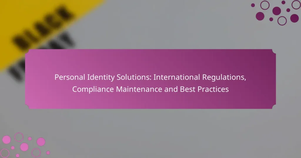 Personal Identity Solutions: International Regulations, Compliance Maintenance and Best Practices