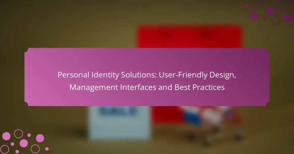 Personal Identity Solutions: User-Friendly Design, Management Interfaces and Best Practices
